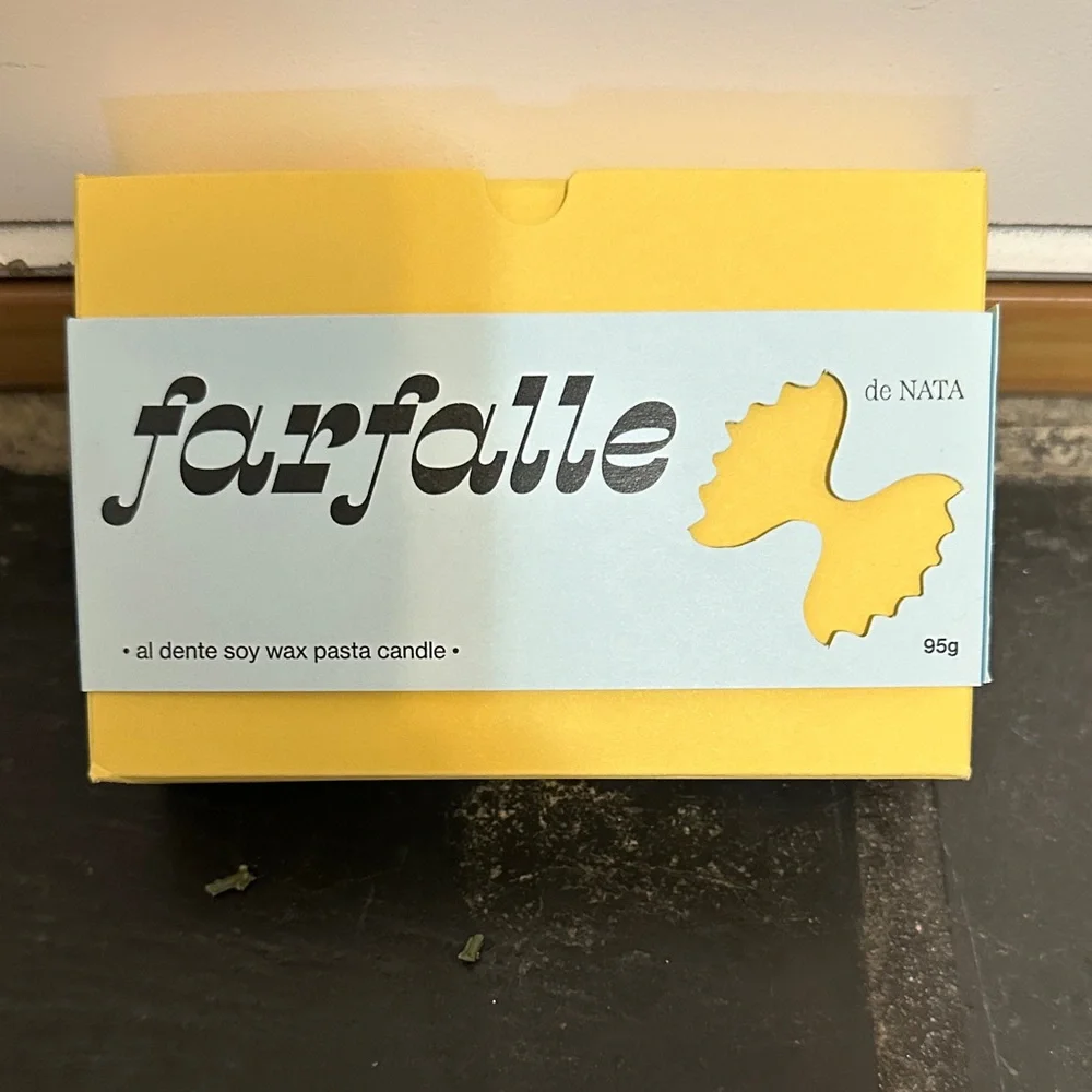 Farfalle Soy Wax Pasta Candle - Yellow